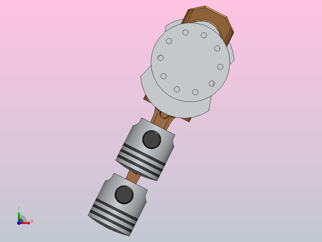 四缸发动机- V4前视图