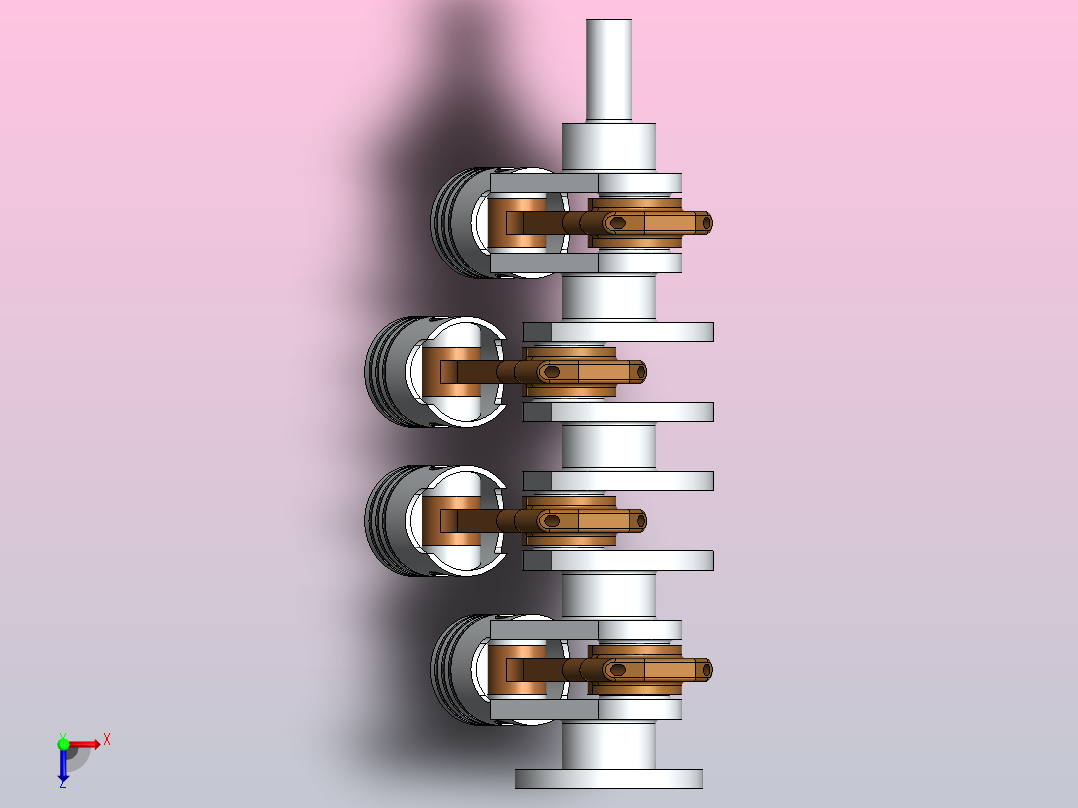 四缸发动机- V4俯视图