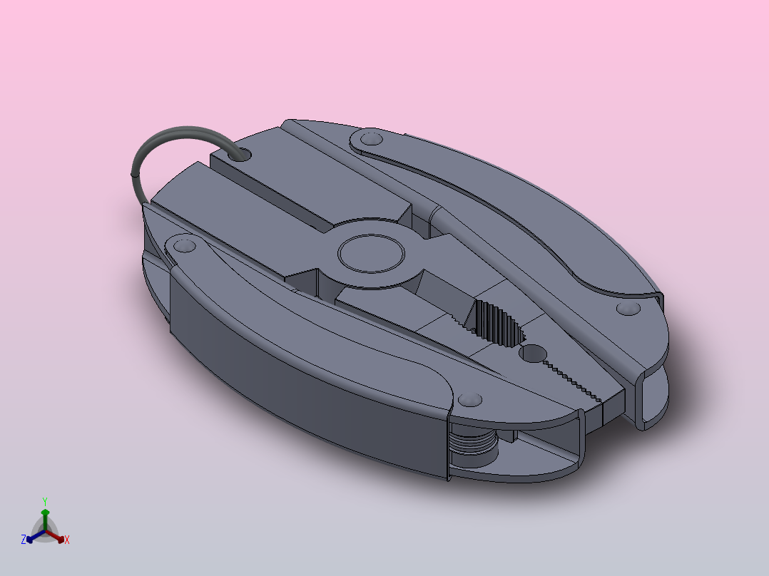 钥匙圈多功能工具正等轴测图