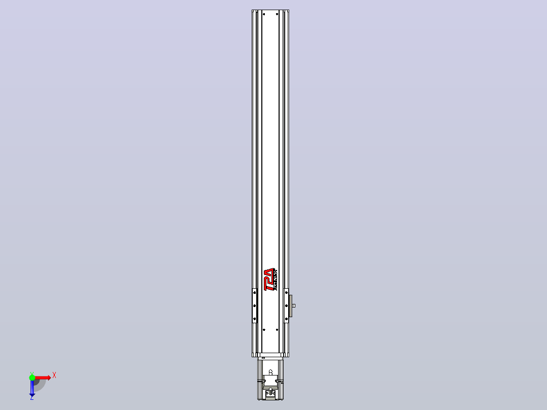 日规模组半封闭丝杆TPA-HNR-85S-1610C-L600-M-Y-P20-N3俯视图