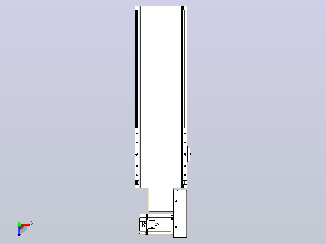 皮带直线轴半封闭可选导轨TPA-HNB-202D-140-L350-MR-Y-P75-N3俯视图