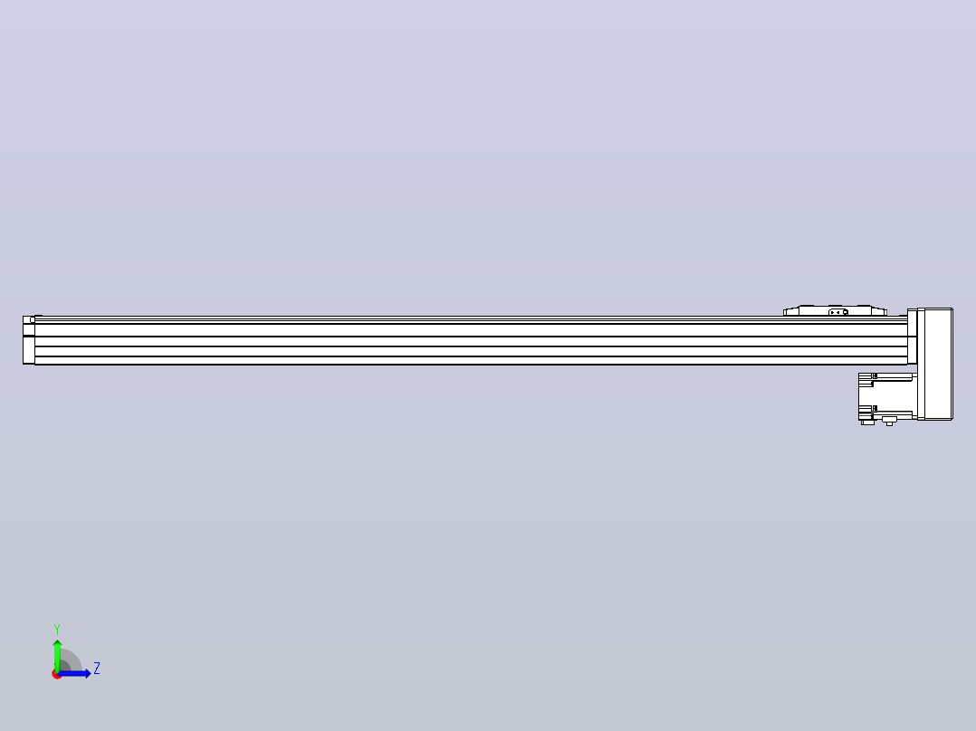滚珠丝杠直线轴内置导轨TPA-GCR-80-1610C-L950-MP-M40-N3左视图