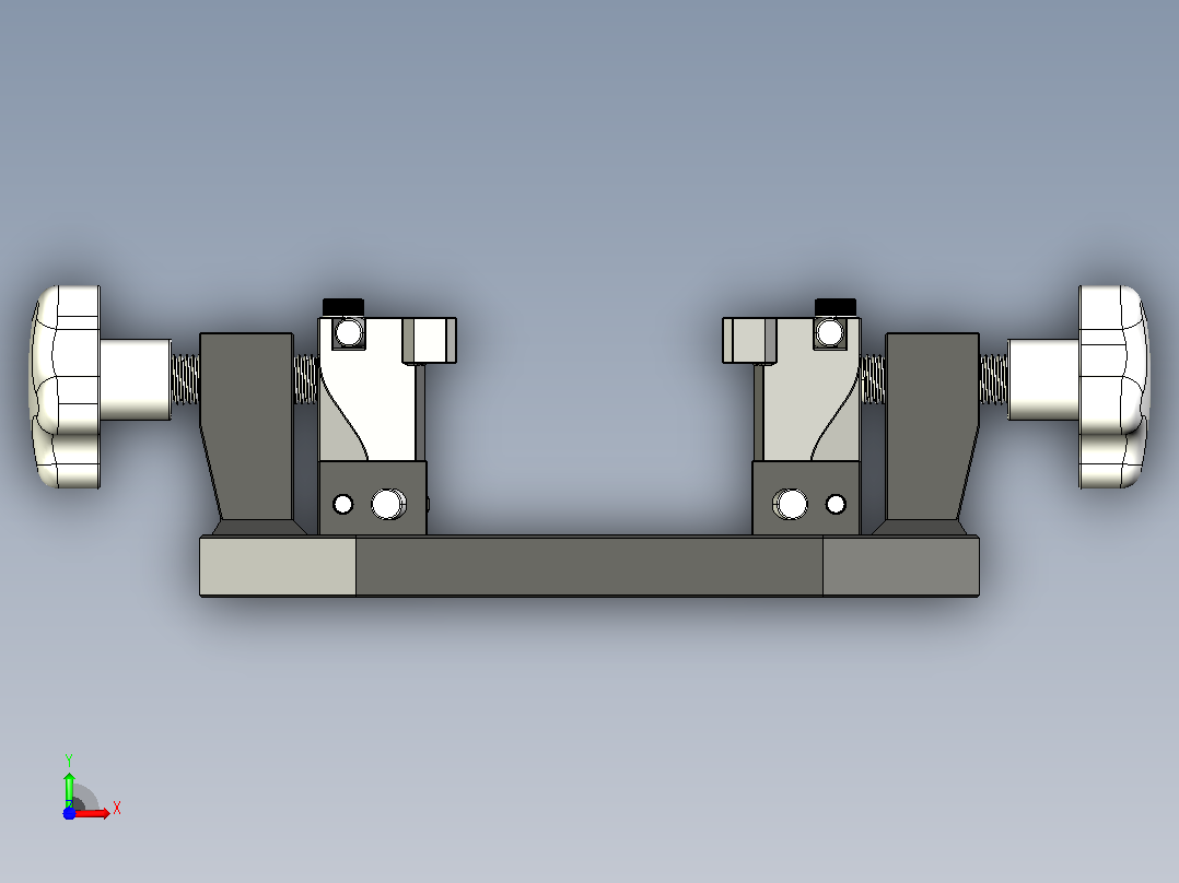推杆式夹紧器工装夹具3D图纸 STEP IGS格式前视图