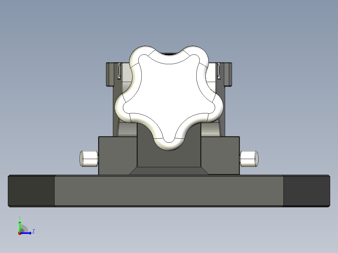 推杆式夹紧器工装夹具3D图纸 STEP IGS格式左视图