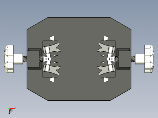 推杆式夹紧器工装夹具3D图纸 STEP IGS格式俯视缩略图