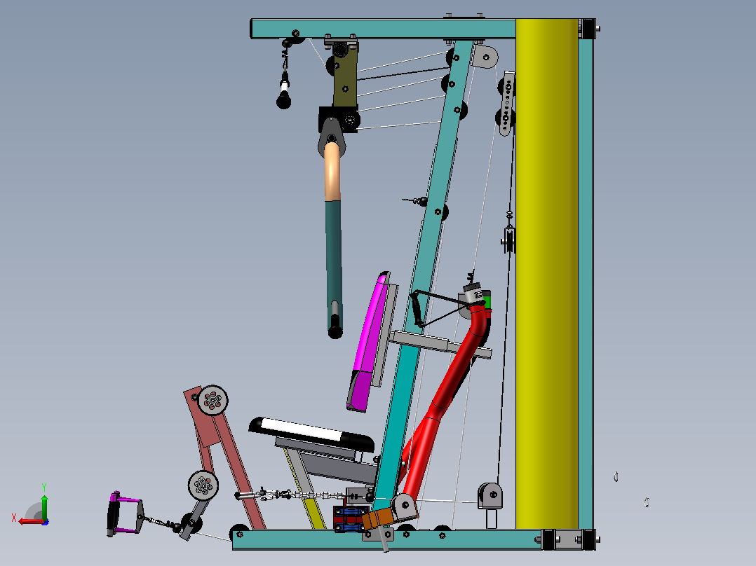 多功能健身器的设计 sw+cad+说明书后视图
