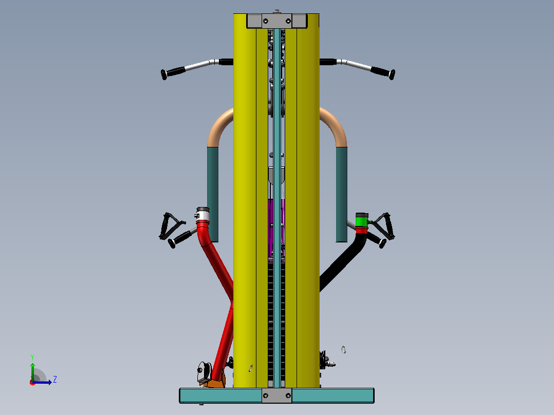 多功能健身器的设计 sw+cad+说明书左视图