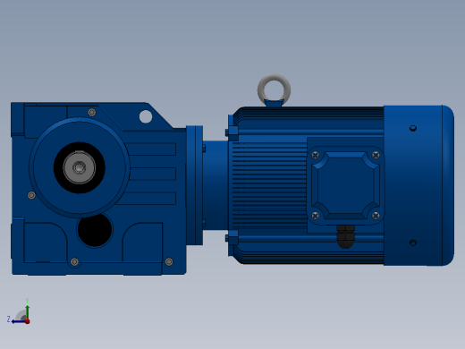 K107底脚轴伸式安装螺旋锥齿轮减速机K107-YV37-4P-36.48-M1-0°-A右视缩略图
