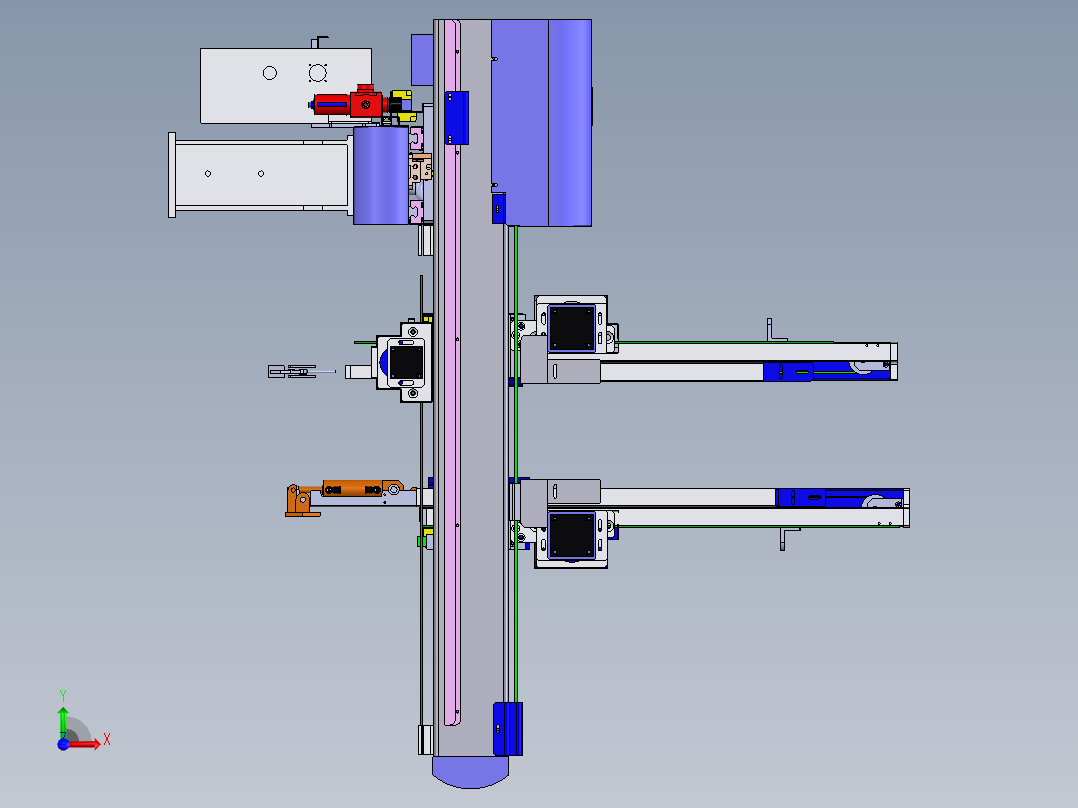 五轴注塑机械手3D图纸 K367 非标自动化设备3D图纸3D模型前视图