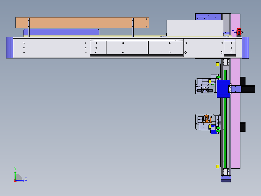 五轴注塑机械手3D图纸 K367 非标自动化设备3D图纸3D模型左视图