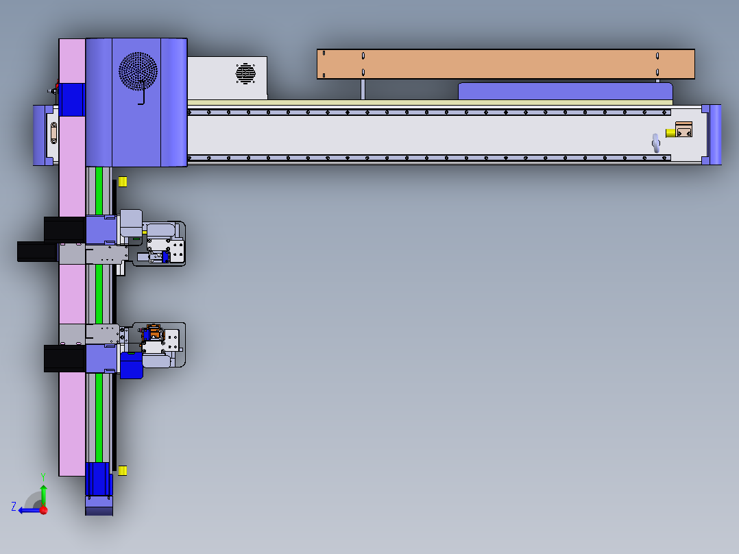 五轴注塑机械手3D图纸 K367 非标自动化设备3D图纸3D模型右视图