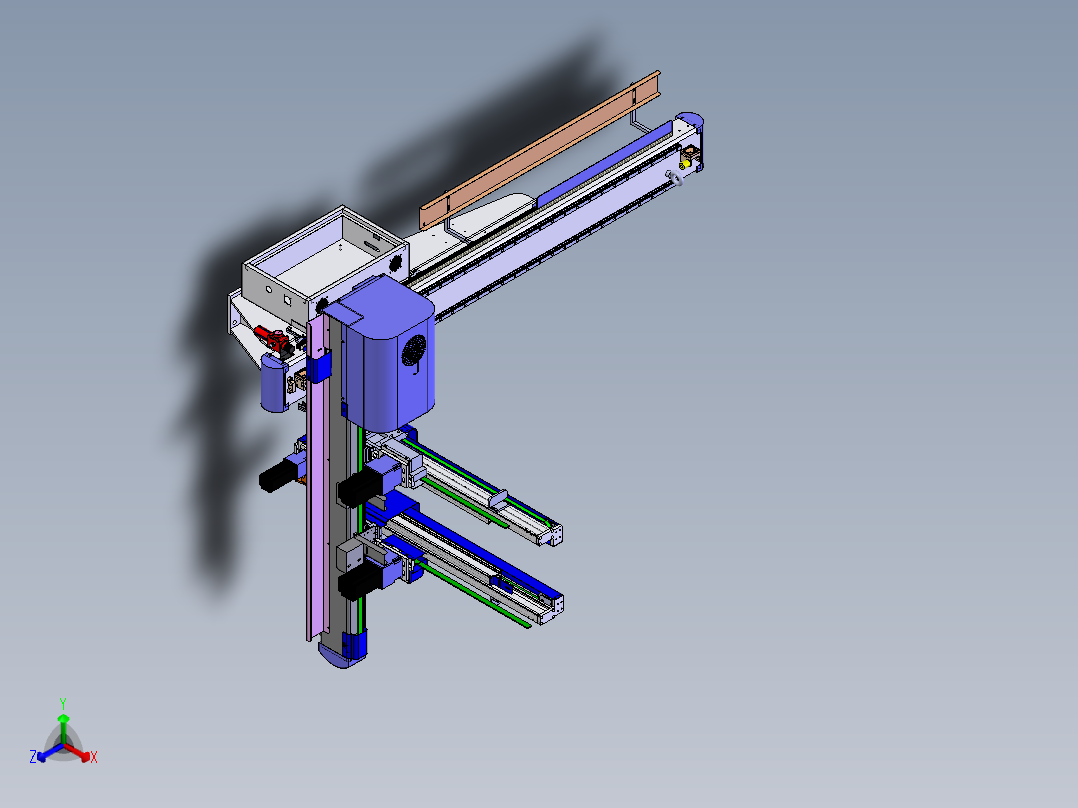 五轴注塑机械手3D图纸 K367 非标自动化设备3D图纸3D模型正等轴测图