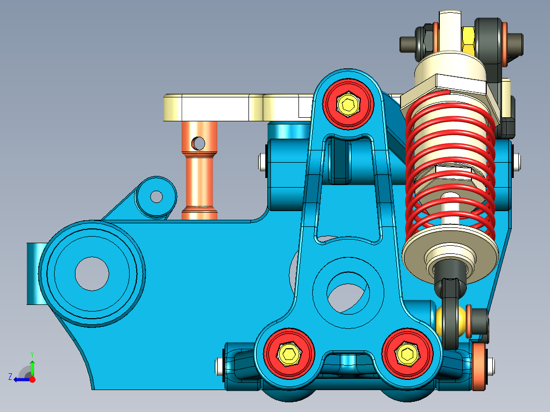 RC遥控车Nitro后悬挂系统3D图纸右视图