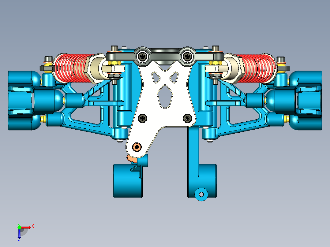 RC遥控车Nitro后悬挂系统3D图纸俯视图
