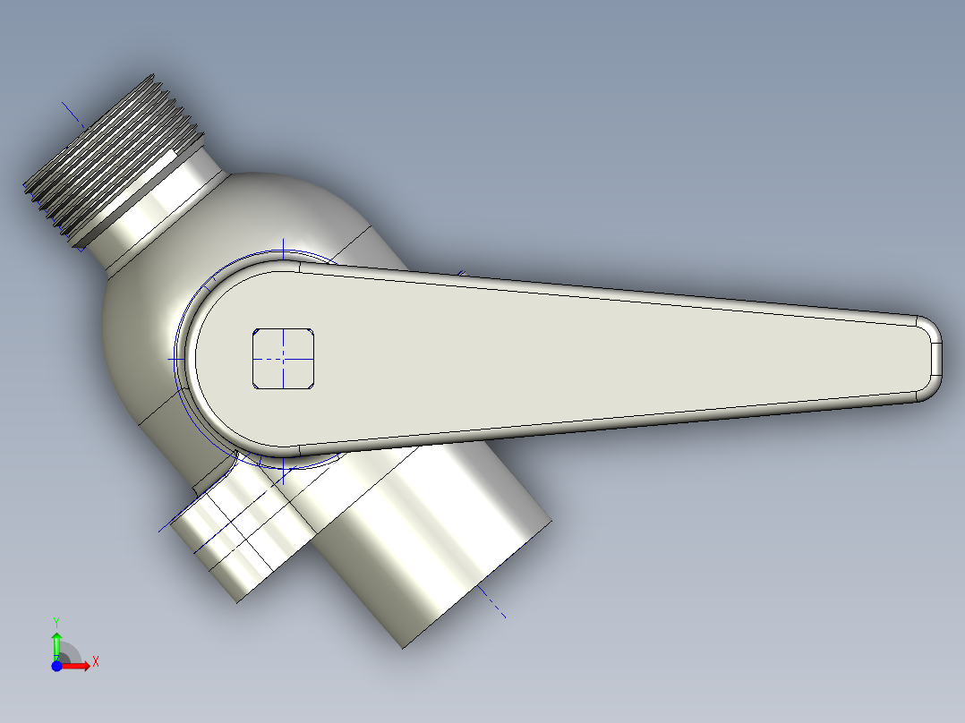 手动球阀的设计前视图
