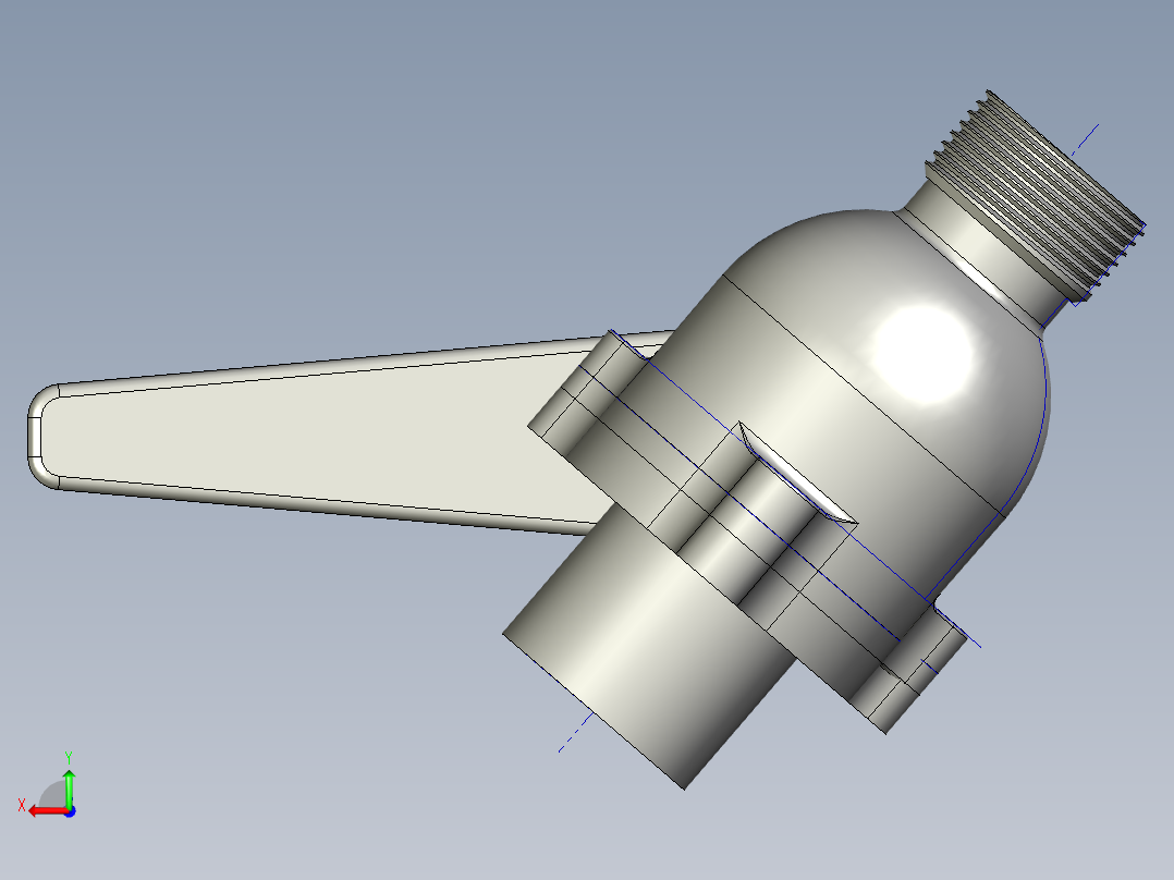 手动球阀的设计后视图