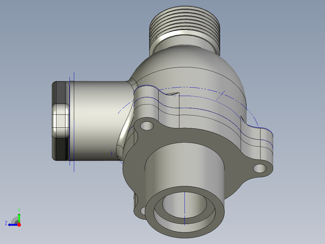 手动球阀的设计右视图