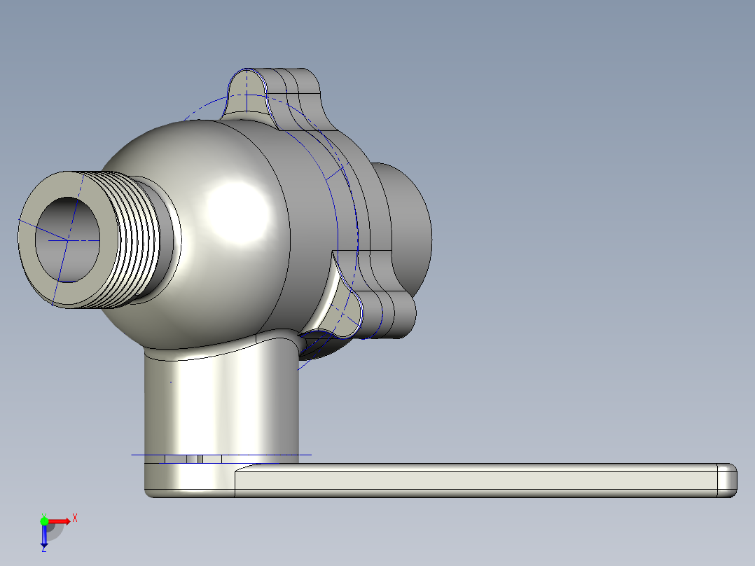 手动球阀的设计俯视图