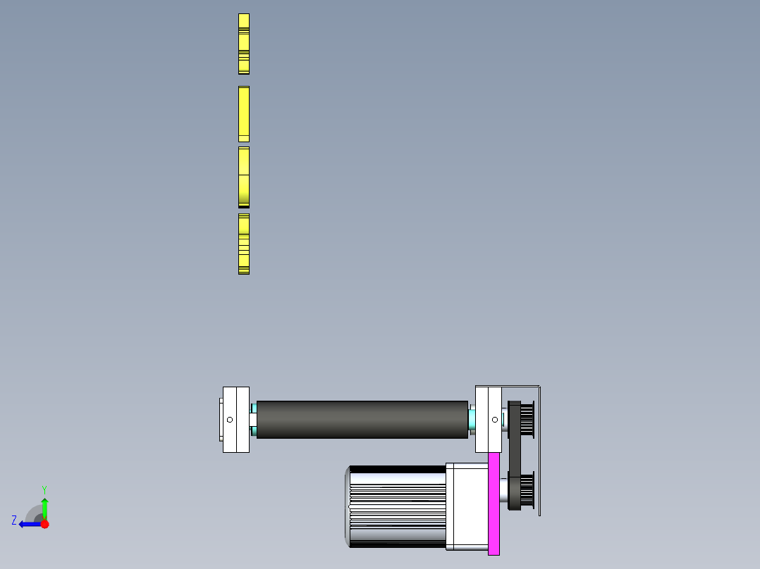 A28_长度850皮带宽度200PVC输送带右视图