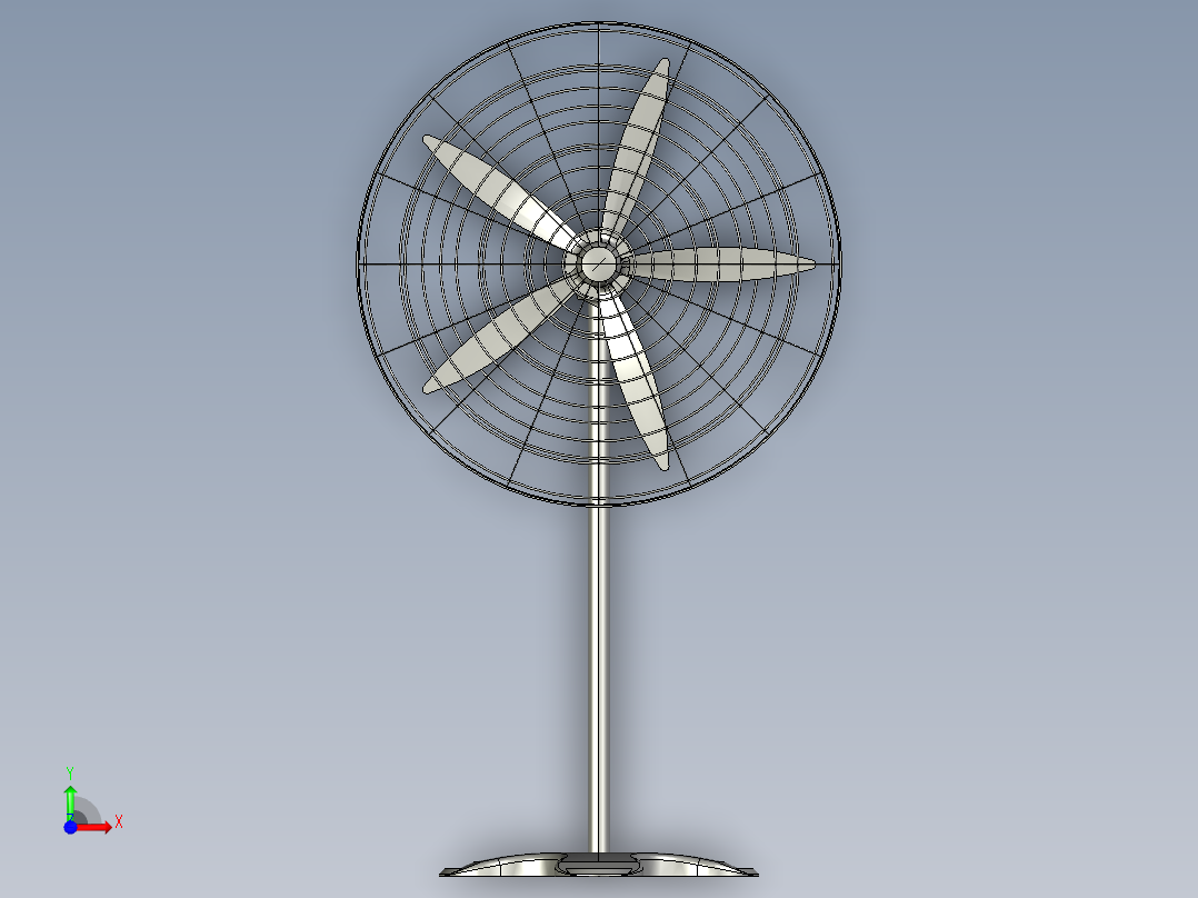 落地式风扇前视图