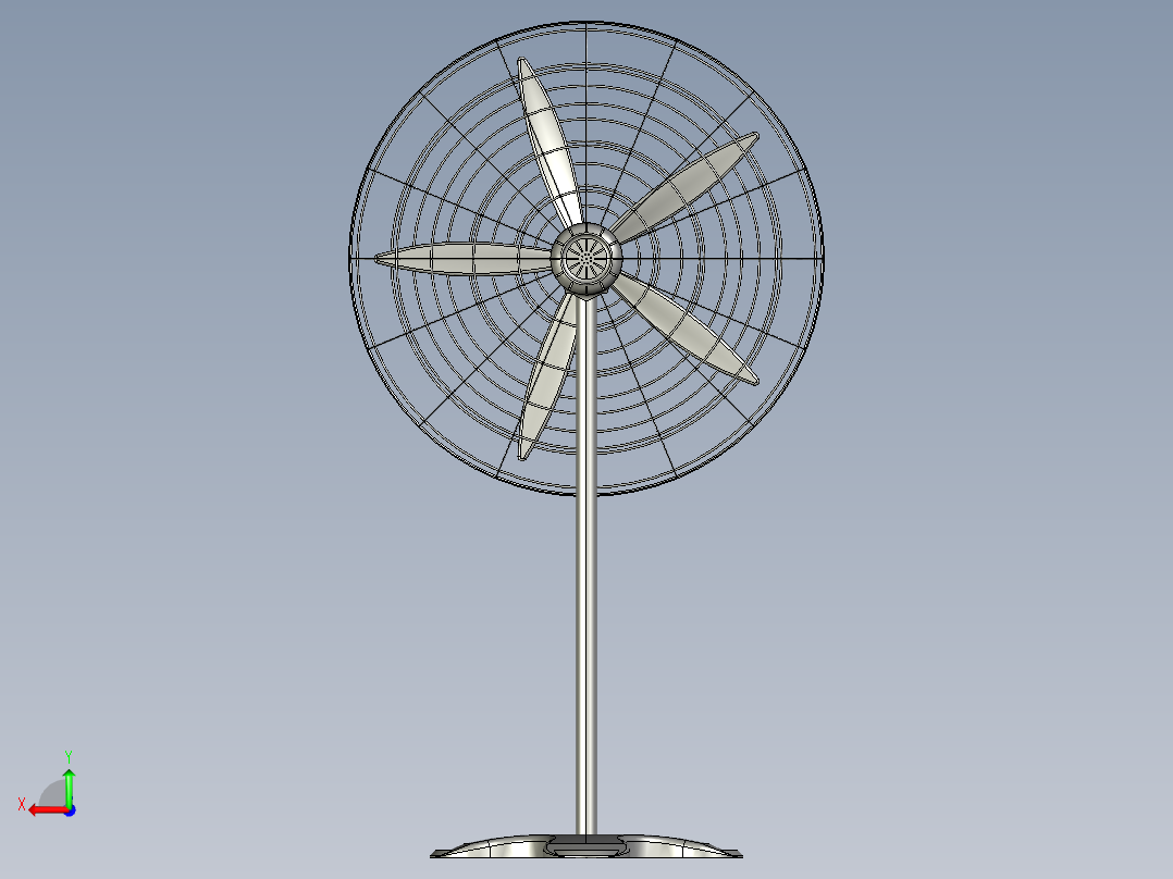 落地式风扇后视图