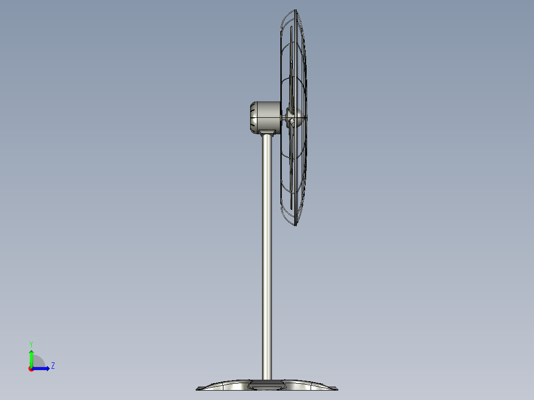 落地式风扇左视图