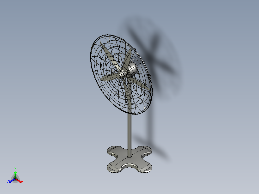 落地式风扇正等轴测图