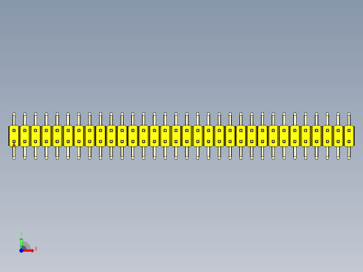 彩色公排针 100mil 2.54mm 系列-DS1022_yellow_64p_100mil_TypeSMT_rev1.0前视缩略图