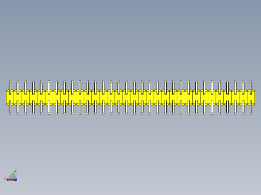 彩色公排针 100mil 2.54mm 系列-DS1022_yellow_64p_100mil_TypeSMT_rev1.0后视缩略图