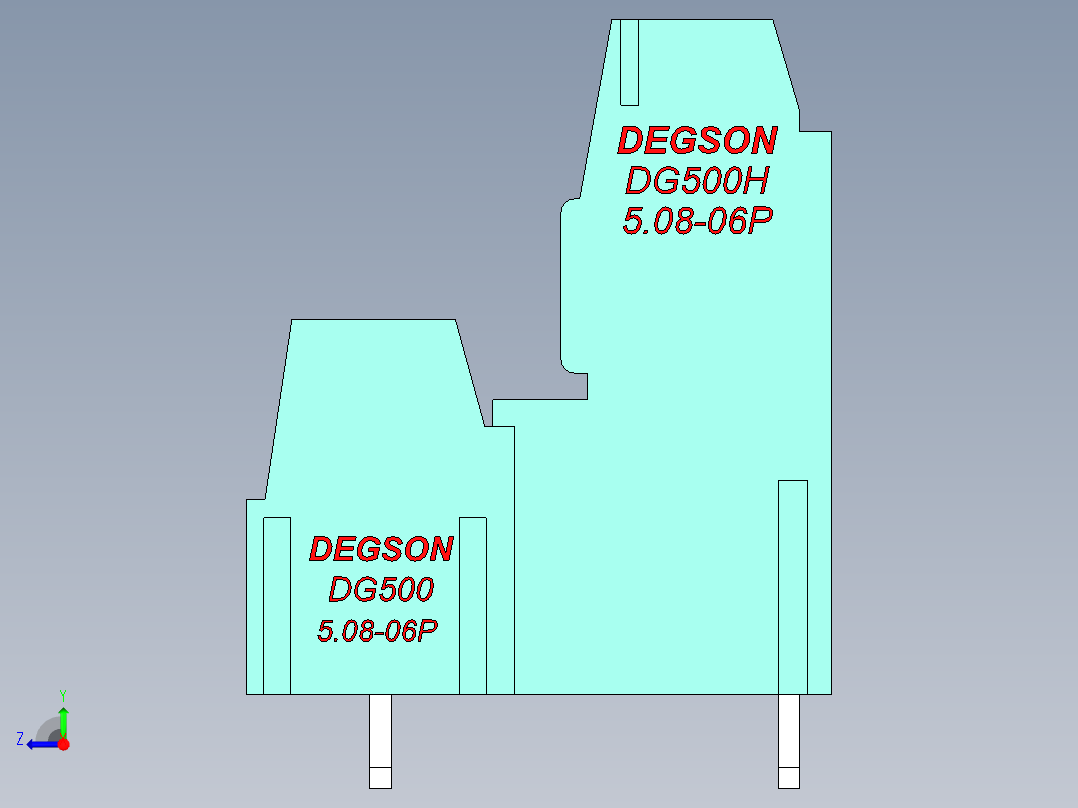 DEGSON DG500 系列 5.05.087.62mm 接线端子-DG500A-5.08-12P-14-00AH右视图