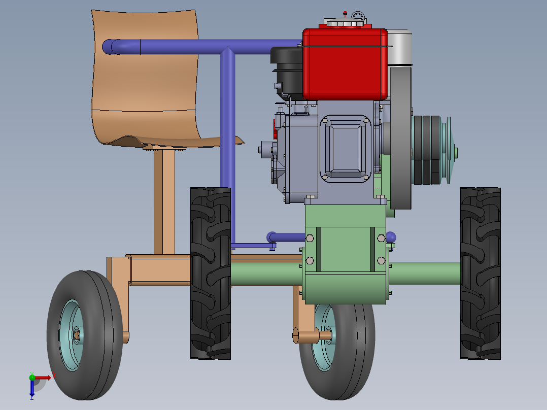 拖拉机模型图俯视图
