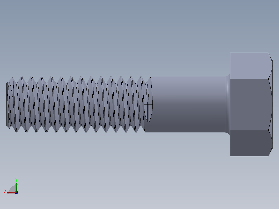 UNC 六角螺栓-Hex Bolt 0.3125-18 x 1.250.SLDPRT后视图
