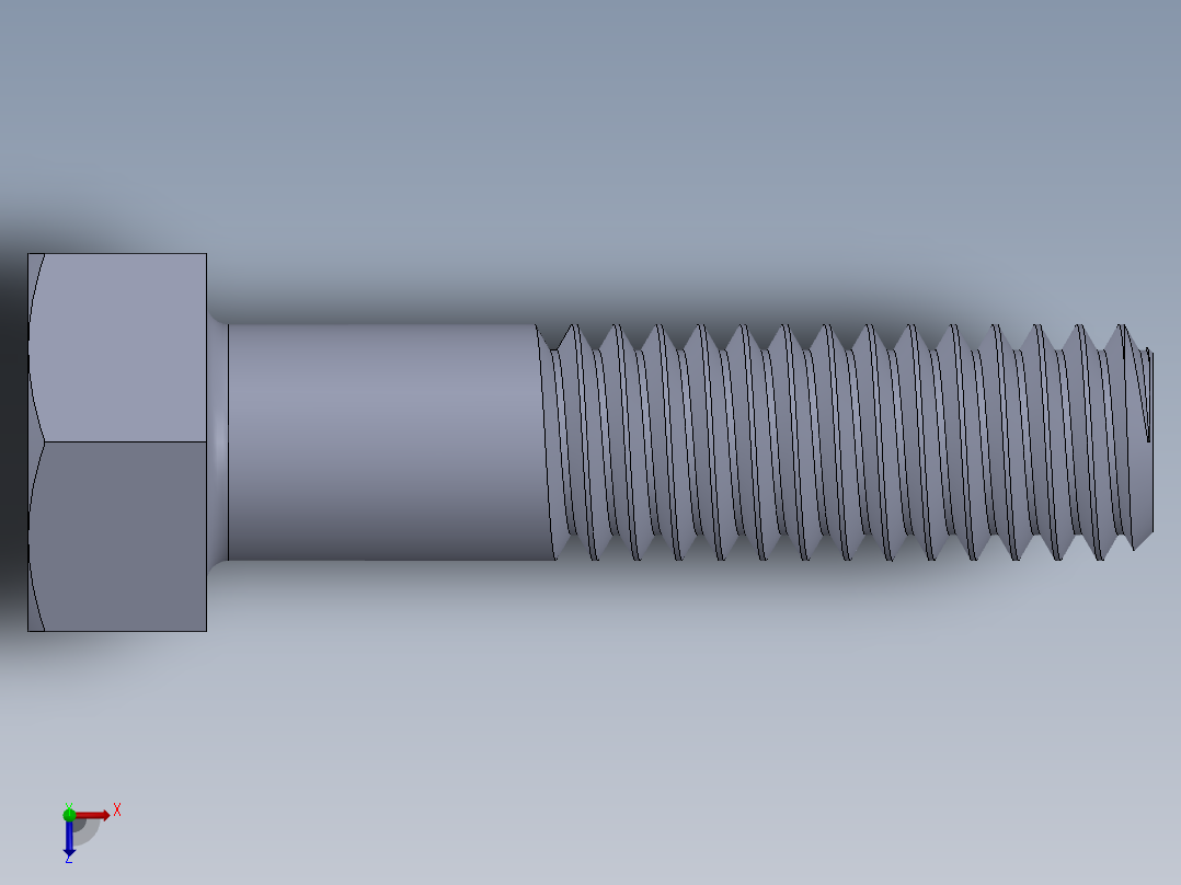 UNC 六角螺栓-Hex Bolt 0.3125-18 x 1.250.SLDPRT俯视图