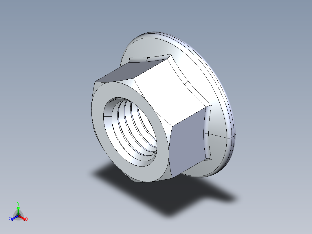 公制法兰螺母-FN M16x2.STEP