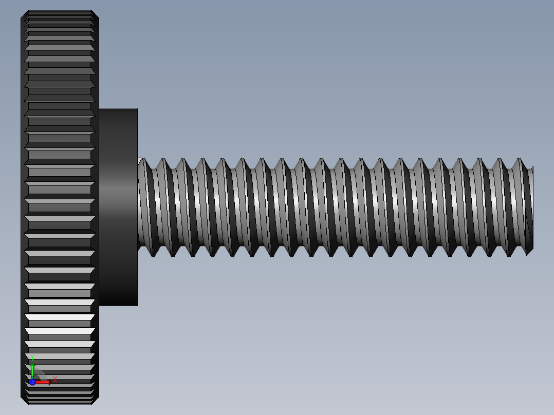 滚花旋钮-Knurled Knob 0.25x1.000x1.000.SLDPRT前视图