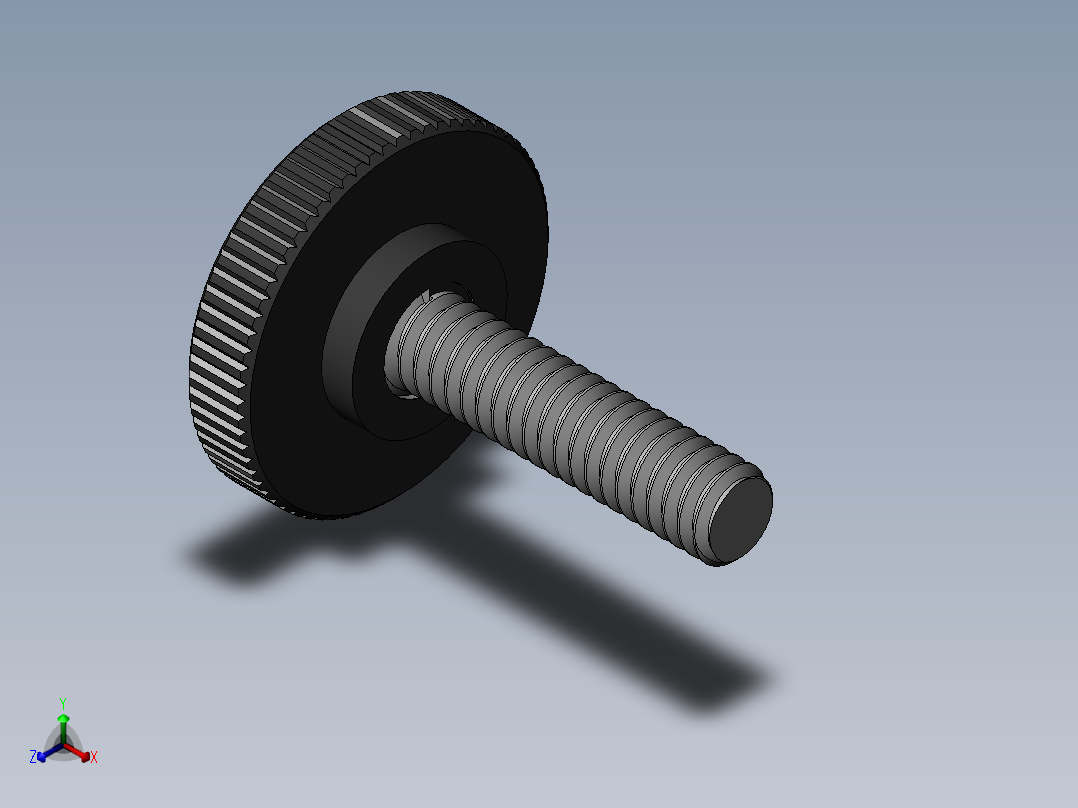 滚花旋钮-Knurled Knob 0.25x1.000x1.000.SLDPRT正等轴测图