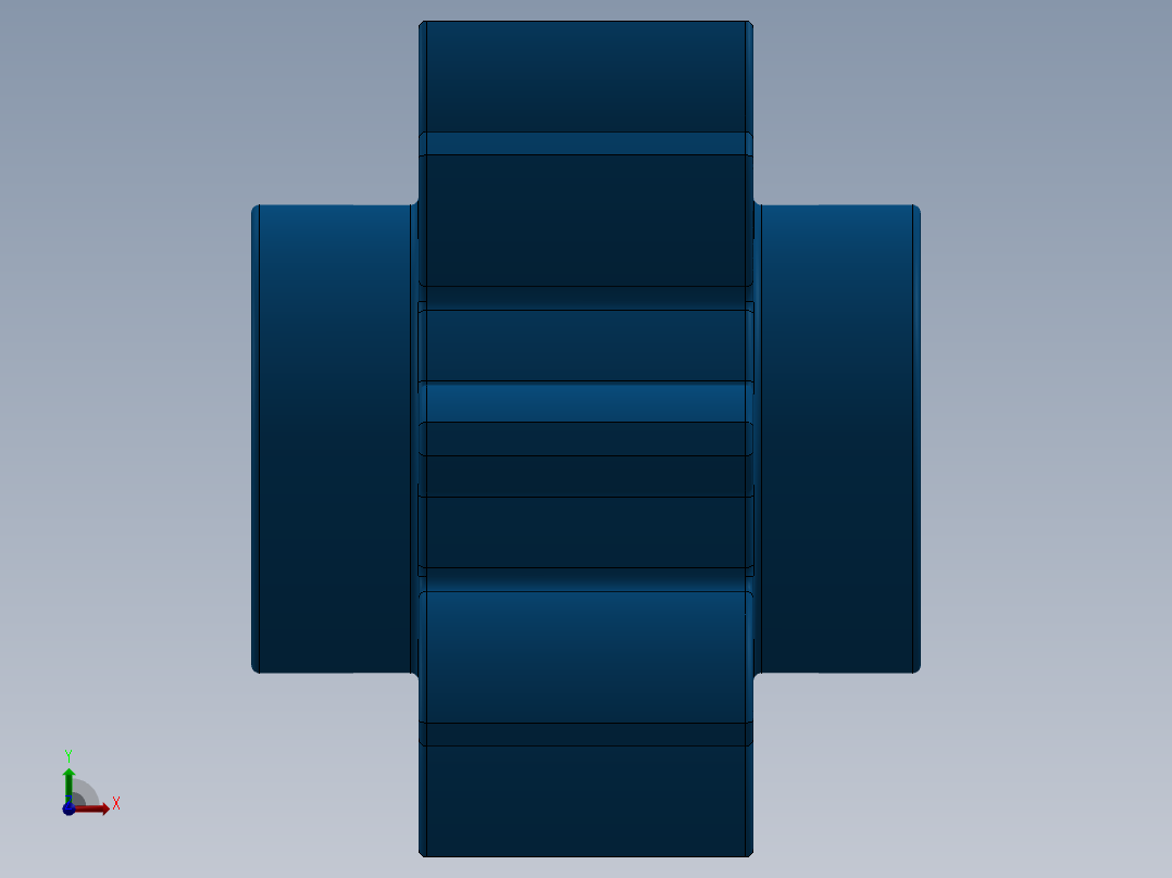 3647 Blue Technic Gear 8 Tooth.SLDPRT前视图