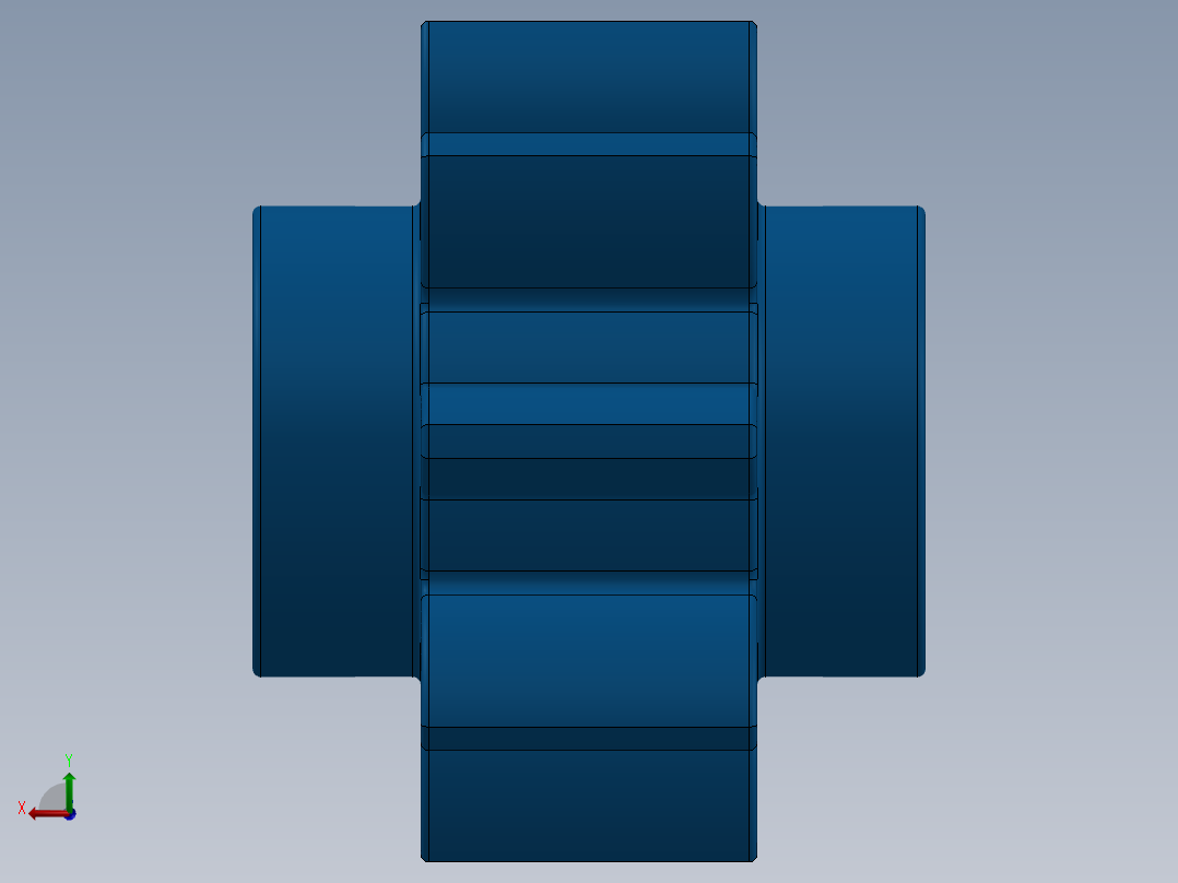 3647 Blue Technic Gear 8 Tooth.SLDPRT后视图
