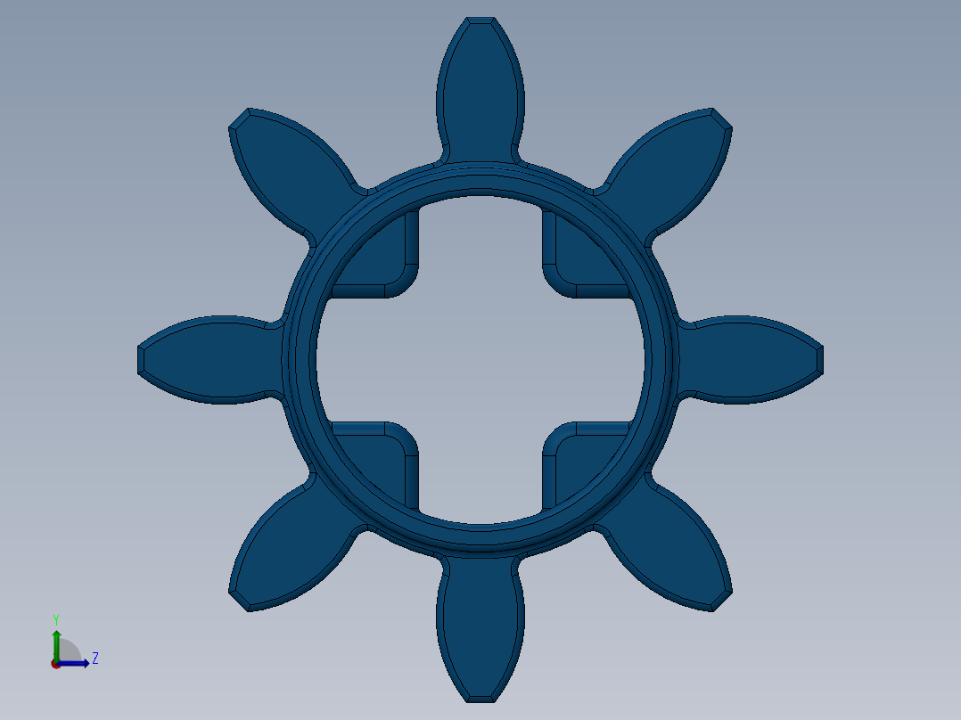 3647 Blue Technic Gear 8 Tooth.SLDPRT左视图