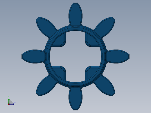 3647 Blue Technic Gear 8 Tooth.SLDPRT左视缩略图