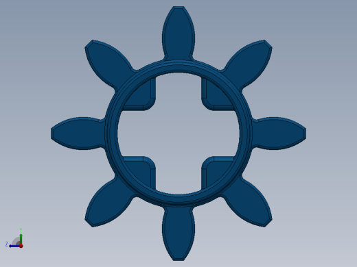 3647 Blue Technic Gear 8 Tooth.SLDPRT右视缩略图