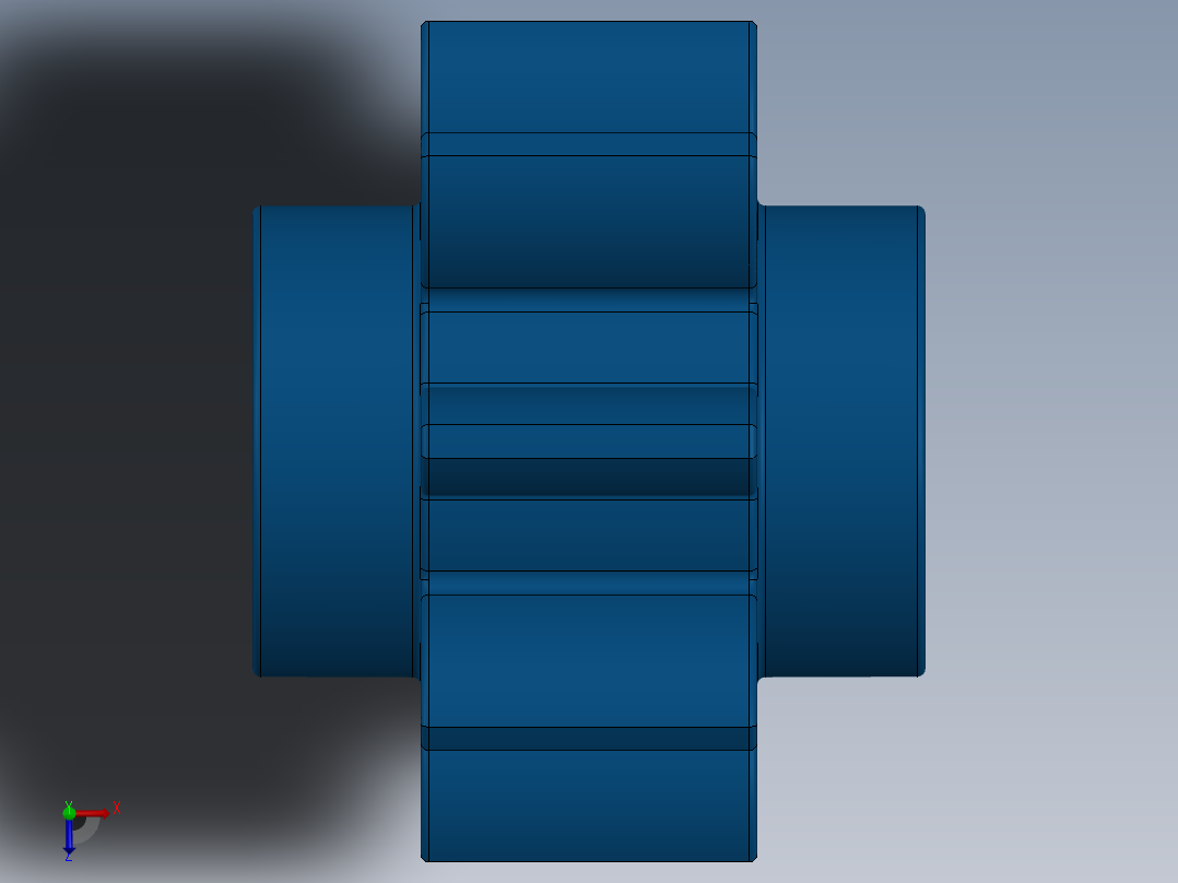 3647 Blue Technic Gear 8 Tooth.SLDPRT俯视图