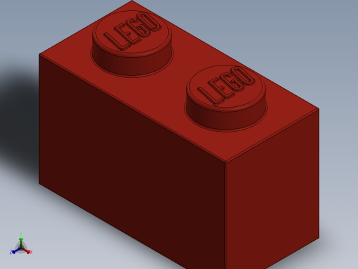 乐高套装 4421基本积木-300421 Bright Red Brick 1 x 2.SLDPRT