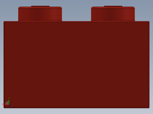 乐高套装 4421基本积木-300421 Bright Red Brick 1 x 2.SLDPRT后视缩略图