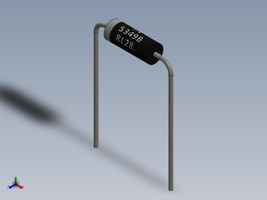 电容器 二极管 电阻器-Zener Diode 1N5349B正等轴测图