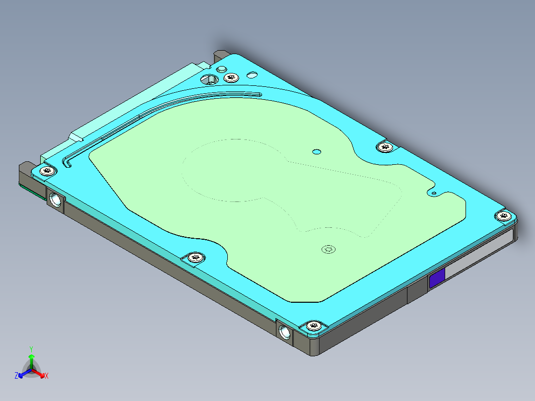 希捷7毫米2.5英寸硬盘正等轴测图