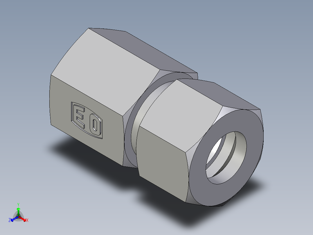 卡套式工业通用硬管接头EO_Swivel_connector_GAI12LM71主视图
