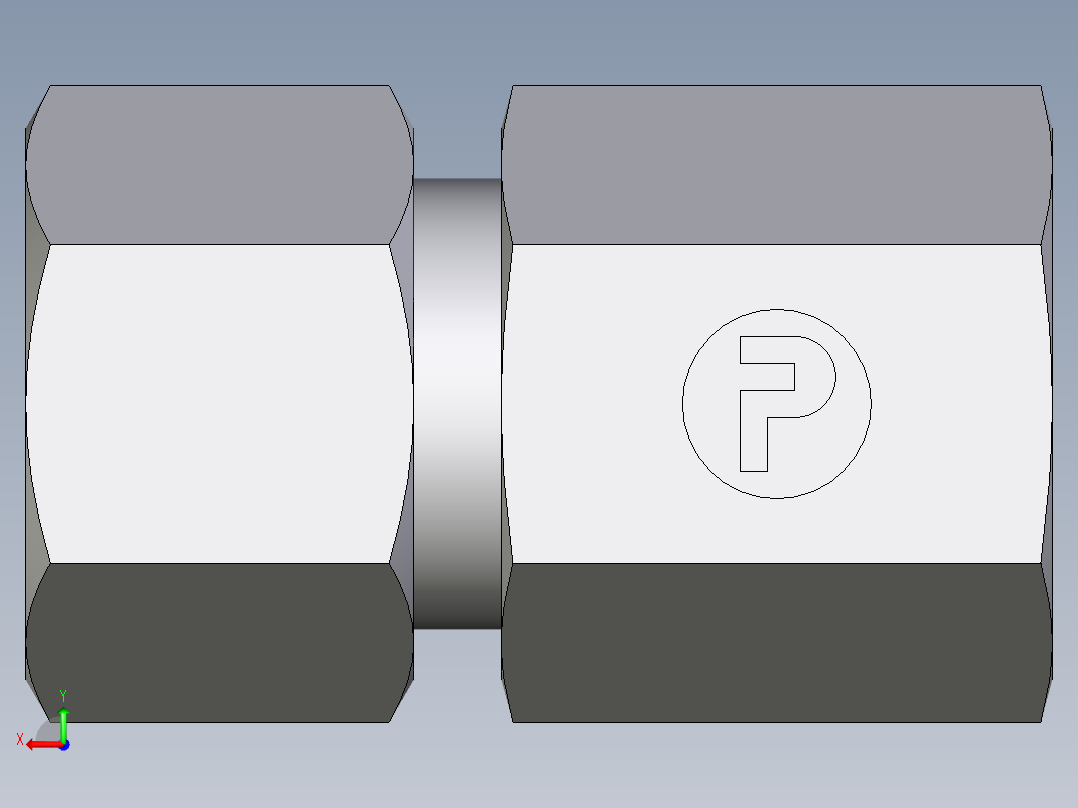 卡套式工业通用硬管接头EO_Swivel_connector_GAI12LM71后视图