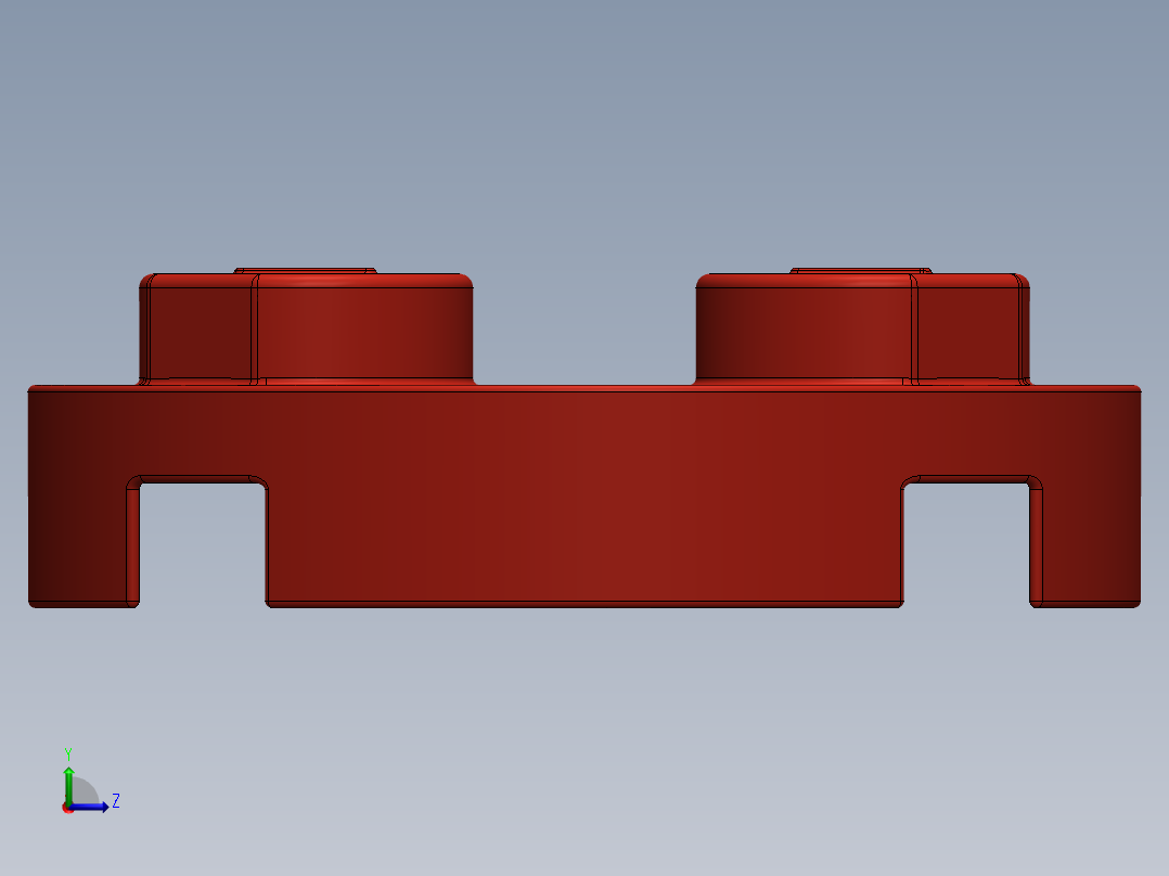 乐高零件 4032 板 2 x 2 圆形-403221 Red Plate 2 x 2 Round.SLDPRT左视图