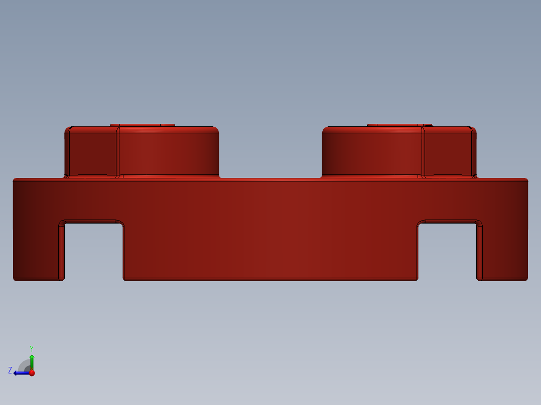 乐高零件 4032 板 2 x 2 圆形-403221 Red Plate 2 x 2 Round.SLDPRT右视图
